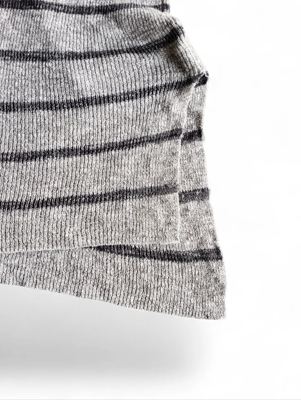 Free People Gray Striped Knit Sweater Large